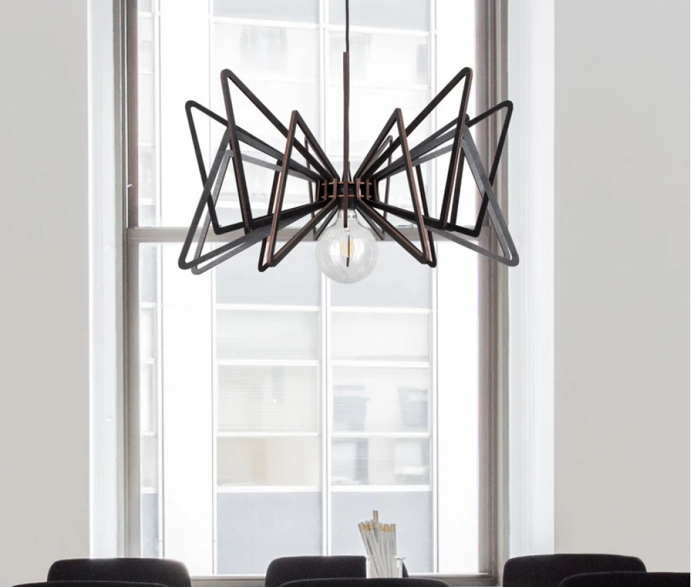 Spider wood chandelier