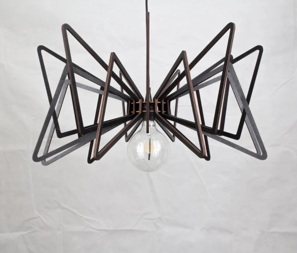 Spider wood chandelier