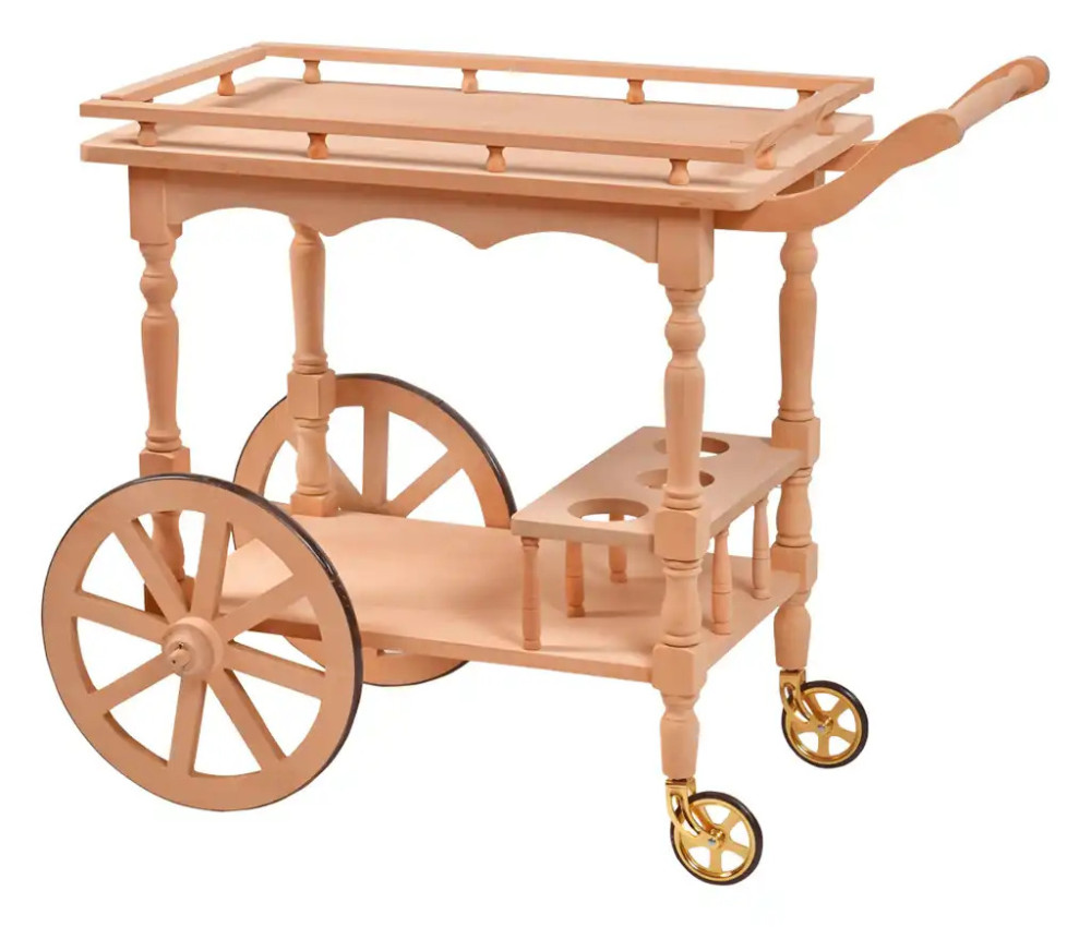 Wooden serving cart